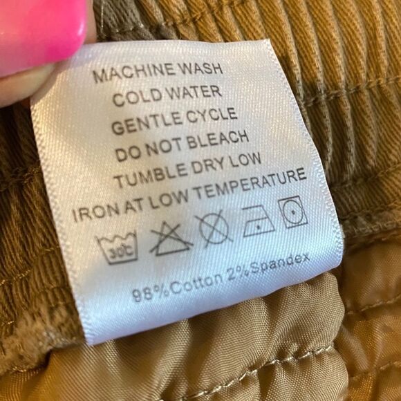 NX3 S Khaki HipHop Dance Baggy Waist Tie Padded Knee Stretch Cuffed Pants - Picture 8 of 9